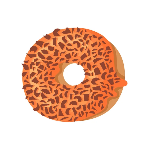 Desenhos animados ilustração vetorial donut. Mão desenhado desenho doce pão. Asse de obra de arte criativa real — Vetor de Stock