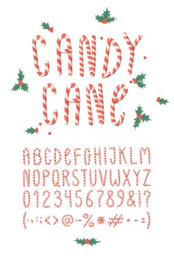 Çizgi film vektör çizimi Noel Şeker Çubuğu. El çizimi fon
