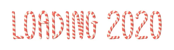 Tecknad vektor illustration Christmas Candy Cane. Handritad fon — Stock vektor