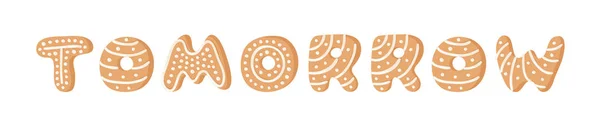 Cartoon vector illustratie Gember brood Cookies. Met de hand getrokken Chr — Stockvector