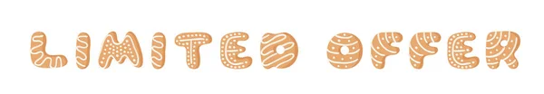 Ilustracja wektor kreskówki Ginger chleb ciasteczka. Ręcznie rysowane Chr — Wektor stockowy