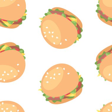 Çizgi film fast food seti. El yapımı yemek. Gerçek Vektör. 