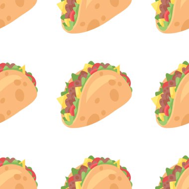 Çizgi film fast food seti. El yapımı yemek. Gerçek Vektör. 