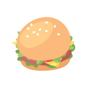 Çizgi film fast food seti. El yapımı yemek. Gerçek Vektör. 