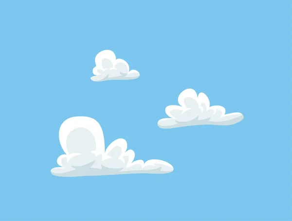 Set Funny Clouds Flat Style Blue Background Hand Drawn Illustration — Stock Vector