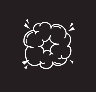 El çizimi konuşma balonu patlaması. Pop sanat tasarımı nesnesi. Diyalog için çizgi roman karalama ögesi. Çizgi film biçimi vektör koleksiyonu