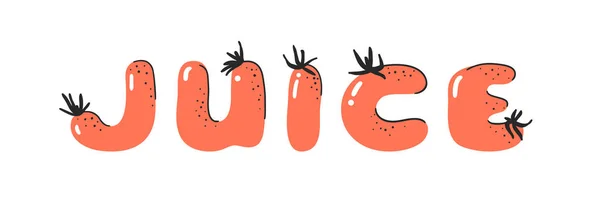 Dibujos Animados Vector Ilustración Tomates Abc Fuente Dibujada Mano Con — Vector de stock