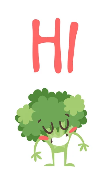 Dibujo Dibujos Animados Emoji Vegetariano Comida Emocional Dibujada Mano Ilustración — Vector de stock