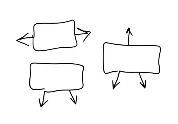 Set Van Met Hand Getekend Object Voor Design Gebruik Zwarte — Stockvector