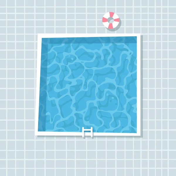 Ručně Kreslený Letní Ilustrační Luxusní Bazén Skutečné Tropické Vektorové Pozadí — Stockový vektor