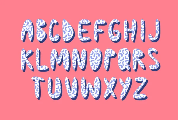 Alphabet Lettrage Vectoriel Police Drôle Hipster Faite Main Lettres Mode — Image vectorielle