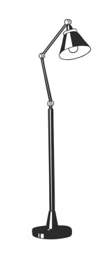 El çizimi iç mekan beyaz arka plan. Vektör Cozy Line Illustration. Yaratıcı sanat eserleri. Okumak için çizim lambası