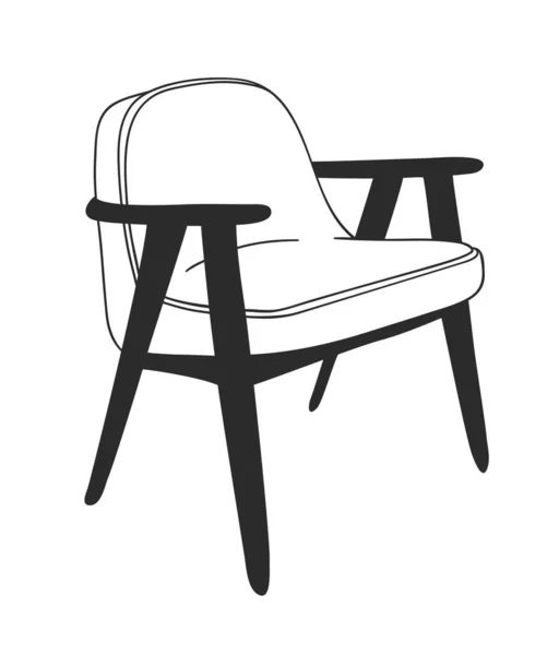 手绘内物体白色背景 矢量舒适线条图解 创造性的艺术作品 涂鸦画椅 — 图库矢量图片