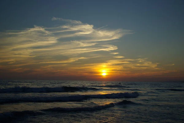 Light Cirrus Clouds Sky Sunset — Stock Photo, Image