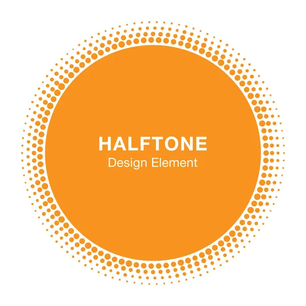 日当たりの良いサークル ハーフトーン ロゴのデザイン要素。太陽はベクトル アイコンです。健康、治療、医療、化粧品、薬品蜂蜜太陽ロゴ ベクトル図の太陽ハーフトーン エンブレム — ストックベクタ
