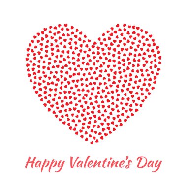 Küçük kırmızı kalpler Sevgililer günü kartı arka plan ile vektör kalp.