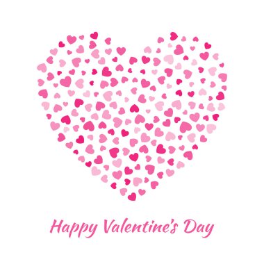 Küçük pembe kalpler Sevgililer günü kartı arka plan ile vektör kalp.