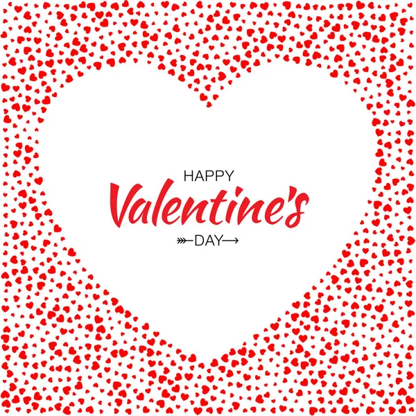 Red Hearts Frame Background Valentines Day Design Vector Card — Stock Vector
