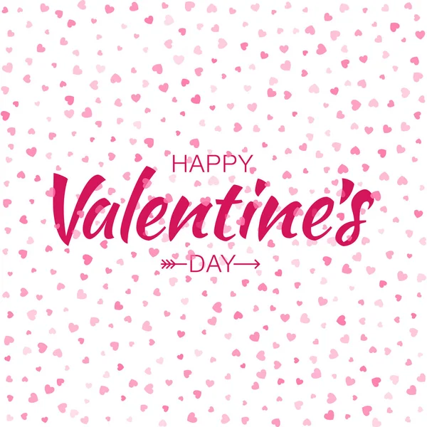 Vector Red Happy Valentines Day Card fond de coeur motif sans couture . — Image vectorielle