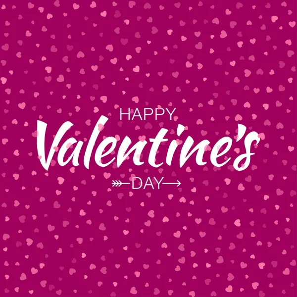 Vector Pink Happy Valentines Day Card seamless pattern hearts background. — Stock Vector