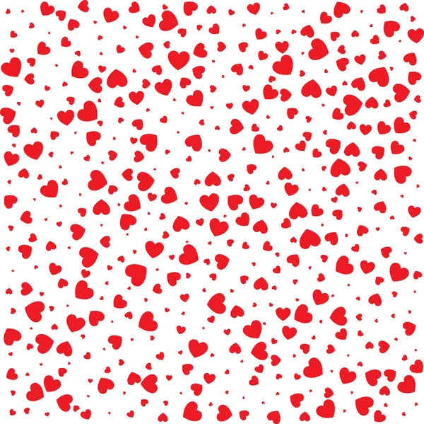 Vector tarjeta de San Valentín patrón sin costura rojo corazones pequeños fondo . — Vector de stock