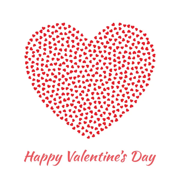 Vektor Herz mit kleinen roten Herzen Valentinstag Karte Hintergrund. — Stockvektor