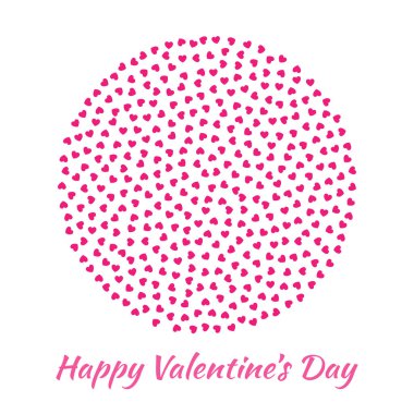 Vektör zarif daire küre yuvarlak küçük pembe kalpler için Sevgililer günü kartı arka plan tasarımı ile soyut. Sağlık, sağlık, tedavi için düğün davetiye kartı Logo Amblem.