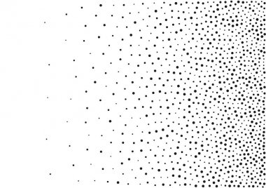 Soyut degrade yarı ton rastgele noktalar arka plan. A4 kağıt boyutunda, vektör çizim, noktalı resim daire noktalar raster desen doku kullanarak bw zemin.