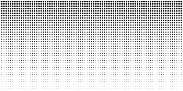 Vertical bw gradient halftone dots background, horizontal template using black halftone dots pattern. — Stock Vector
