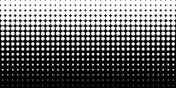 Gradient vertical blanc demi-ton dots fond, gabarit horizontal en utilisant le motif demi-ton dots. Illustration vectorielle — Image vectorielle