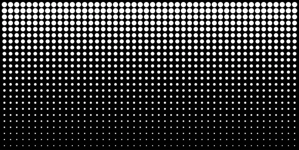 Gradient vertical blanc demi-ton dots fond, gabarit horizontal en utilisant le motif demi-ton dots. Illustration vectorielle — Image vectorielle