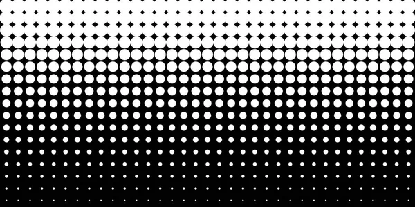 Gradient vertical blanc demi-ton dots fond, gabarit horizontal en utilisant le motif demi-ton dots. Illustration vectorielle — Image vectorielle