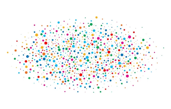 Světlé barevné duhové barvy oválný cloud konfety kulaté papíry izolovaných na bílém pozadí. Narozenin šablony a Holiday designový prvek. Karta pozadí světlé nový rok 2018. — Stockový vektor