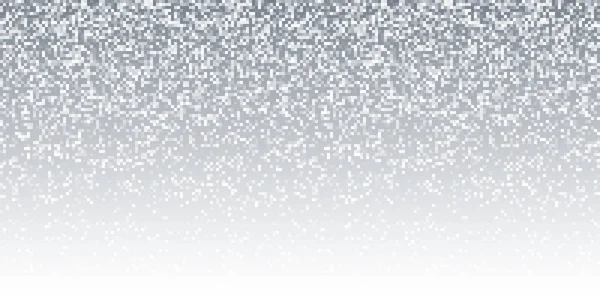 Pixel Abstract Gray Technology Gradient Horizontal Background. Business mosaic light mosaic design backdrop with failing pixels. Pixelated pattern texture. Big data flow vector Illustration. — Stock Vector