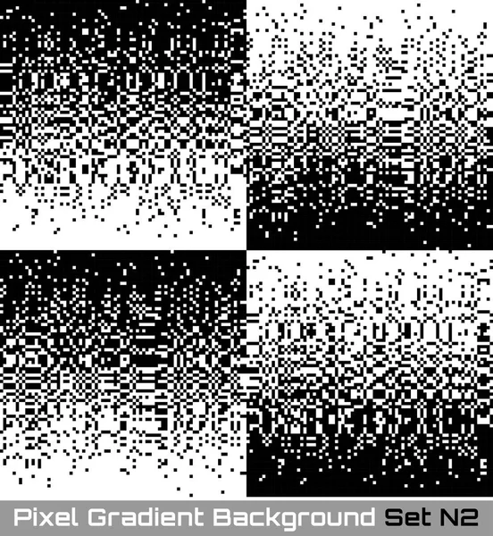 Piksel teknolojisi degrade bw arka kümesi. Piksel başarısız ile iş siyah beyaz mozaik arka planında. Pixelated desen dokular. Büyük veri akışı vektör çizim. — Stok Vektör