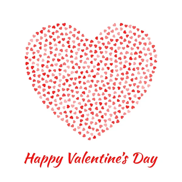 Aşk kalp siluet nazik uçan kırmızı kalpler beyaz arka plan üzerinde izole dan. Sevgililer günü kartı tasarım. Vektör çizim Eps10