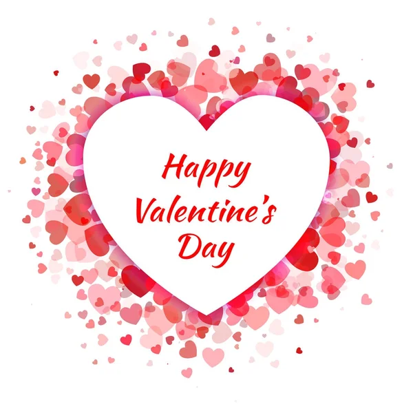 Design di carte di San Valentino con cuori rossi e rosa delicati isolati su sfondo bianco. Illustrazione vettoriale amore San Valentino EPS10 . — Vettoriale Stock