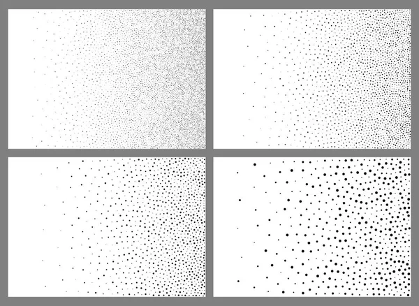 Set of Abstract Gradient Halftone Dots Backgrounds. A4 paper size, vector illustration. — Stock Vector