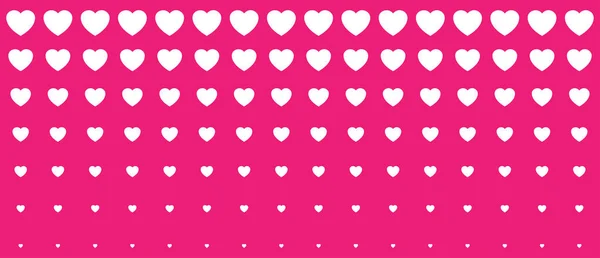 Halftone Pink Hearts Gradient Background. Valentines Day Design Illustration Card. Wedding Invitation Card backdrop. Design element of background for medical, health, treatment. Vector illustration. — Stock Vector