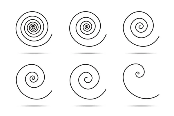 Spiral logo design elements. Vector illustration. Set of spirals. — Stock vektor
