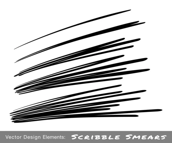 Pluma dibujada a mano línea de garabato conjunto. Marca oblicua colección de rasguños. Cepille manchas de croquis negro. Elementos de diseño de marca vectorial en perspectiva . — Vector de stock