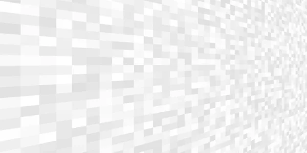抽象グレーピクセルテクスチャの背景を遠近感で。デジタル技術のモーションバナー。水平デジタルグレーの正方形のピクセルパターン。ベクトルデータモザイク図。ライト壁紙. — ストックベクタ