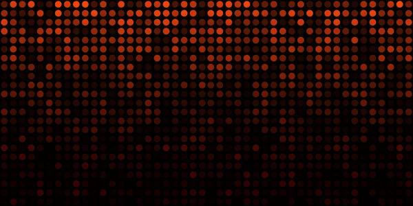 Technologie orange abstraite fond lumineux horizontal. Modèle de texture de cercle de pixel lumineux numérique vert dégradé. Illustration vectorielle rouge . — Image vectorielle