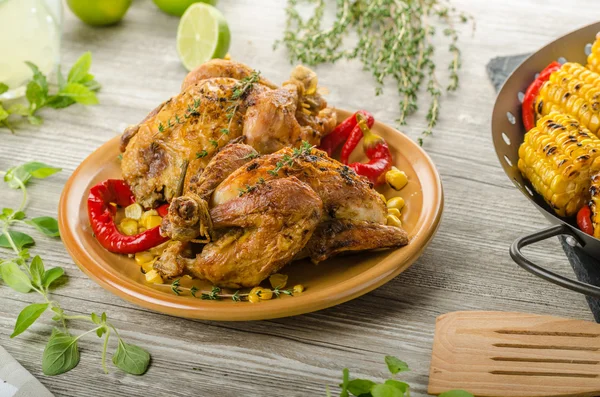 Pollo francés asado - Coquelet — Foto de Stock