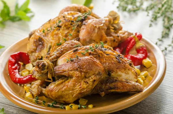 Roasted French baby Chicken - Coquelet — Stock Photo, Image