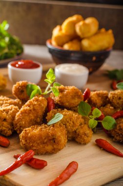 Tavuk patlamış mısır ile kroket