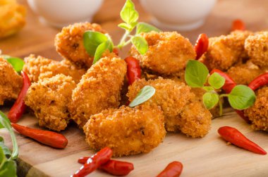 Tavuk patlamış mısır ile kroket