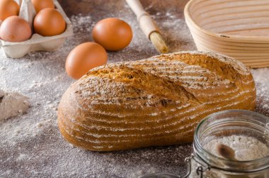 Ev yapımı hamur mayası ekmek rustik