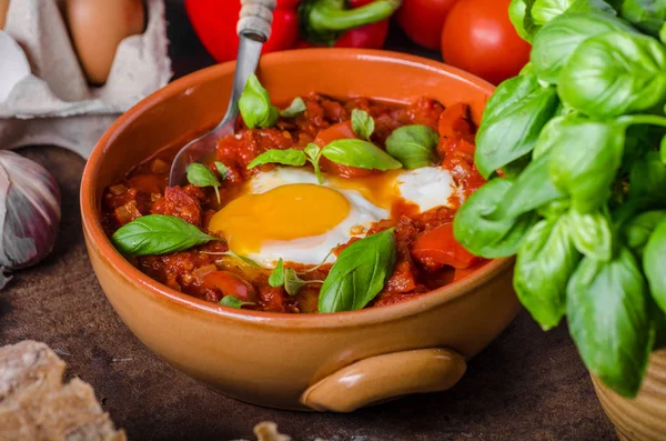 Shakshuka semplice e delizioso — Foto Stock