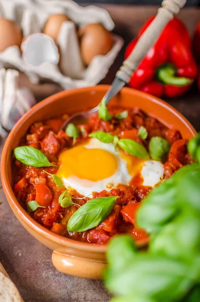 Shakshuka semplice e delizioso — Foto Stock